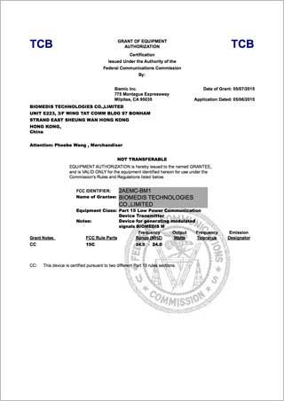 FCC (USA) Certifications